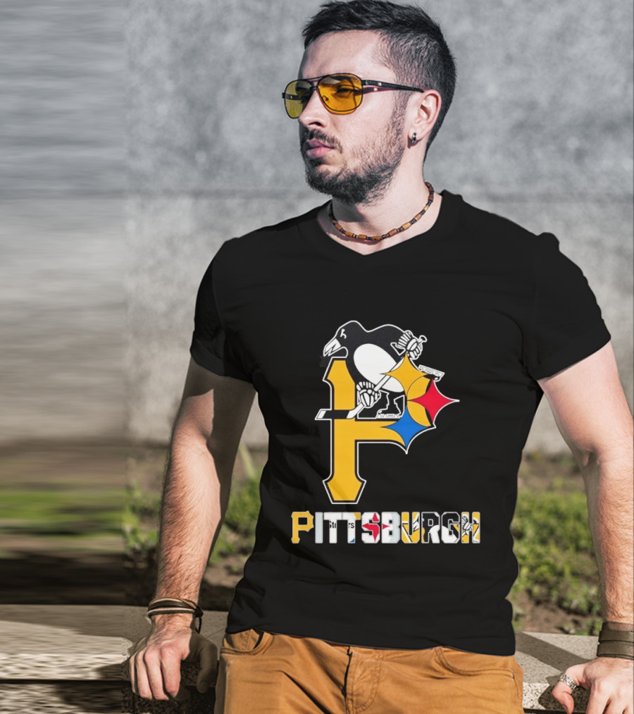 Pittsburgh Pirates Penguins Steelers Sports Teams Collaboration T-Shirt