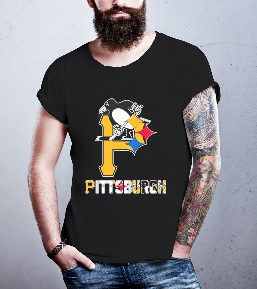 Pittsburgh Pirates Penguins Steelers Sports Teams Collaboration T-Shirt