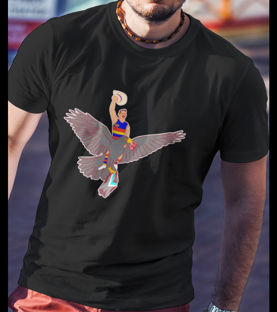 Texan Crow Adventure: Cowboy Riding Giant Bird T-Shirt