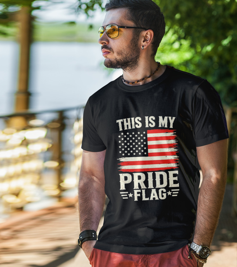 This Is My Pride Flag American Flag Stars And Stripes T-Shirt