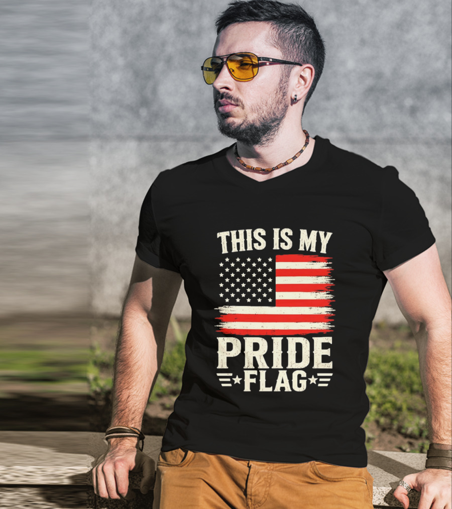 This Is My Pride Flag American Flag Stars And Stripes T-Shirt