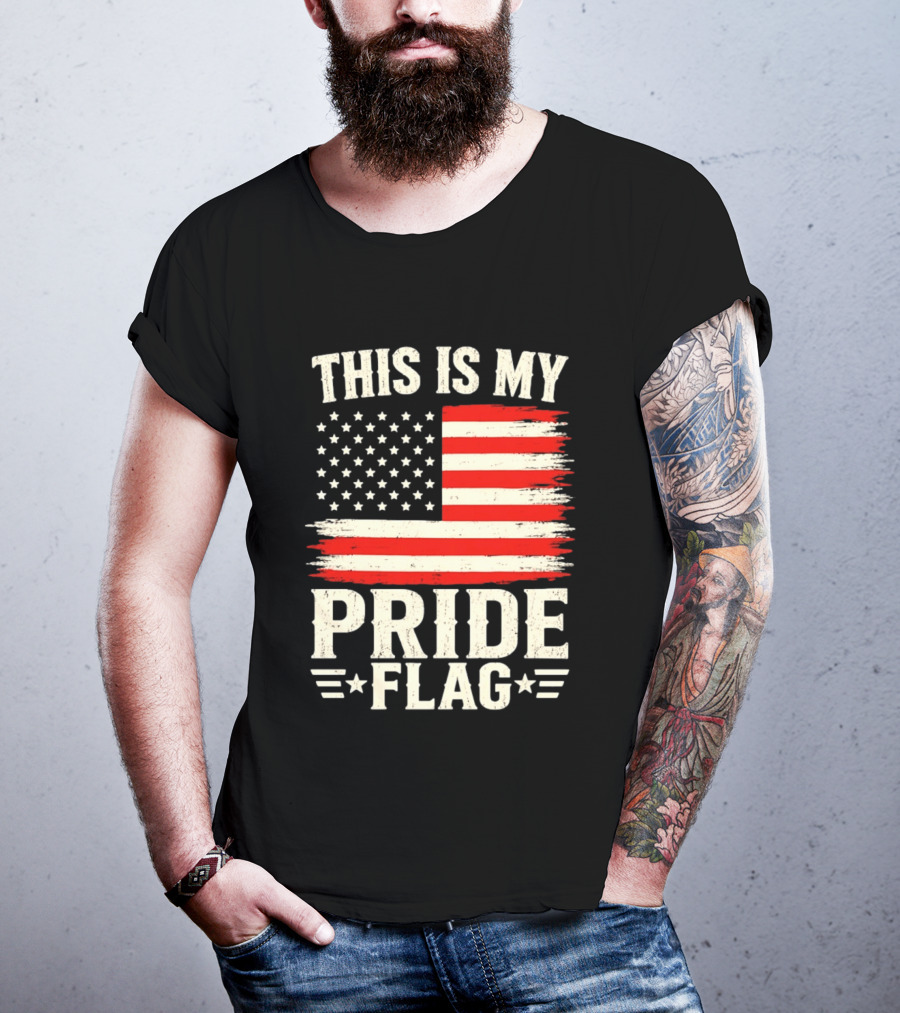This Is My Pride Flag American Flag Stars And Stripes T-Shirt