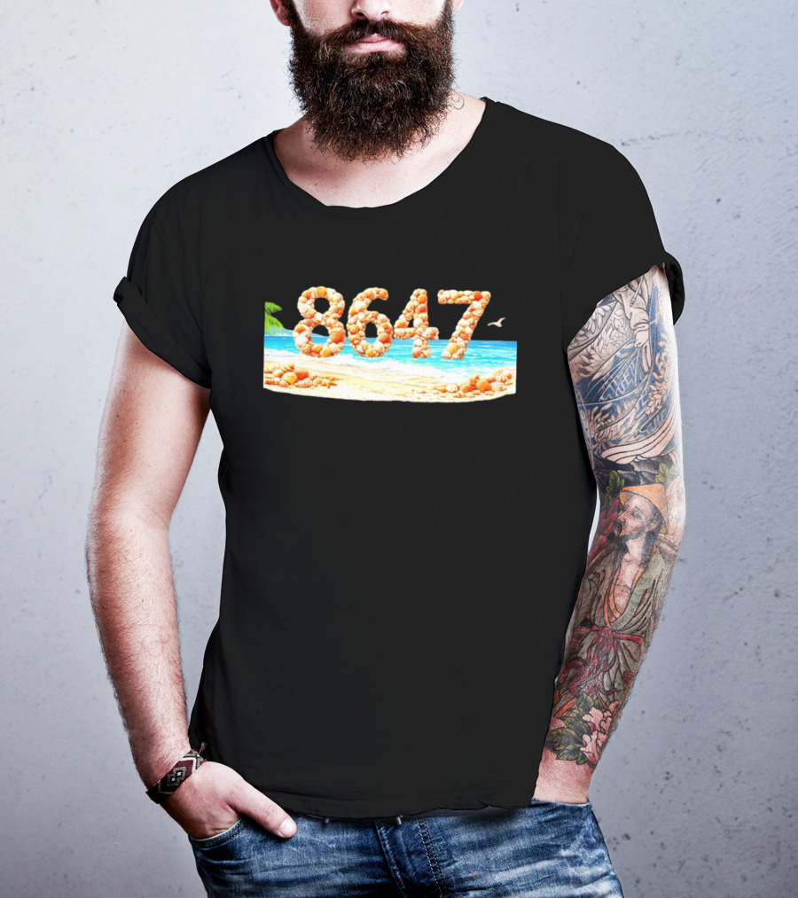8647 Beach Edition Sun Sand Seashells Tropical Paradise T-Shirt