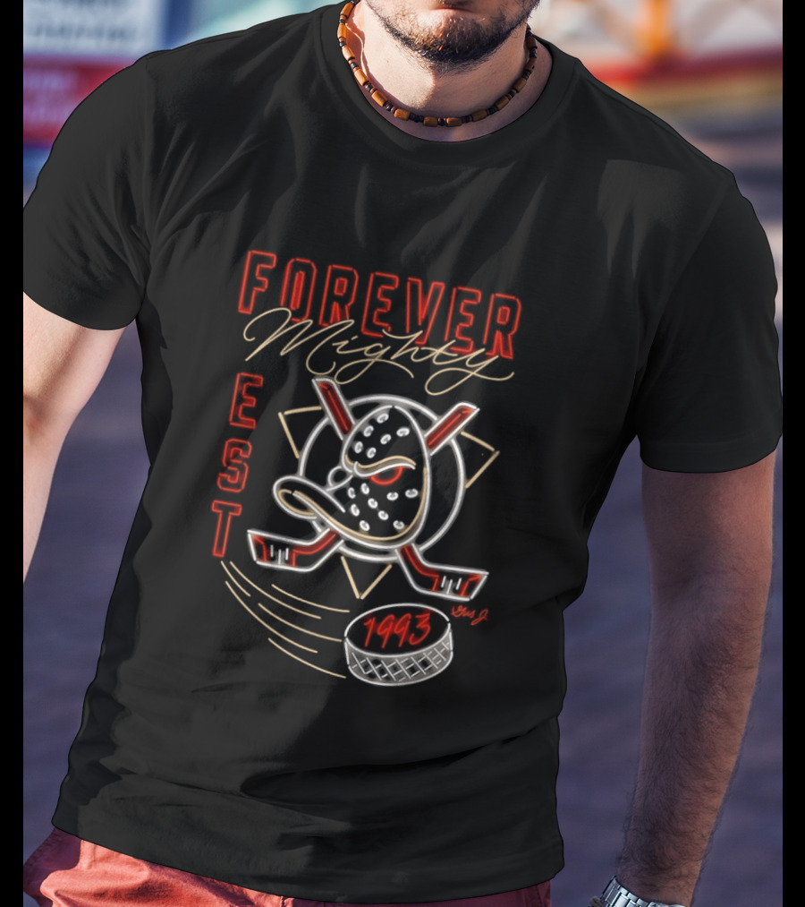 Anaheim Ducks Forever Mighty EST 1993 National Hockey League T-Shirt