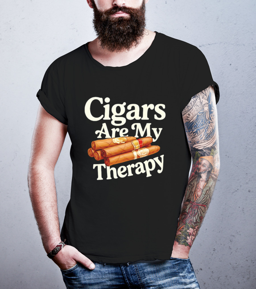 Cigars Are My Therapy Relaxation Smoking T-Shirt