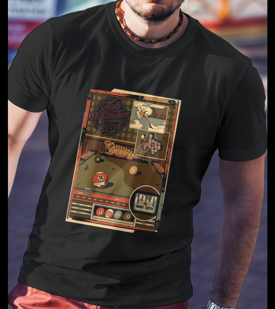 Dave Matthews Band May 11 2026 Pool Table Art The Moody Center Austin TX T-Shirt