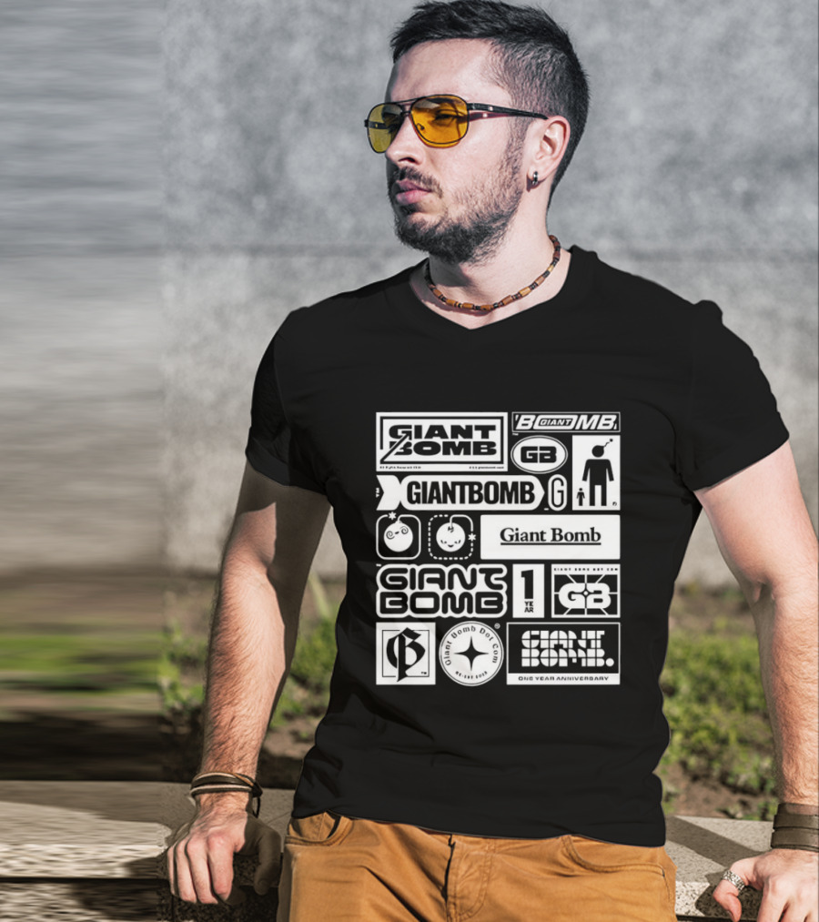 Giant Bomb Racing GB Icons And Logos Collection T-Shirt