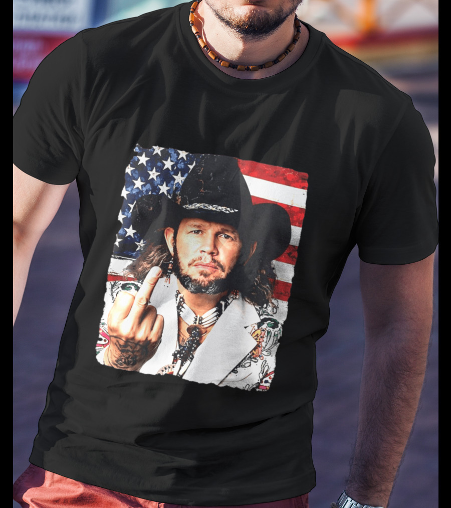 If That Ain't Country David Allan Coe USA Flag Middle Finger T-Shirt