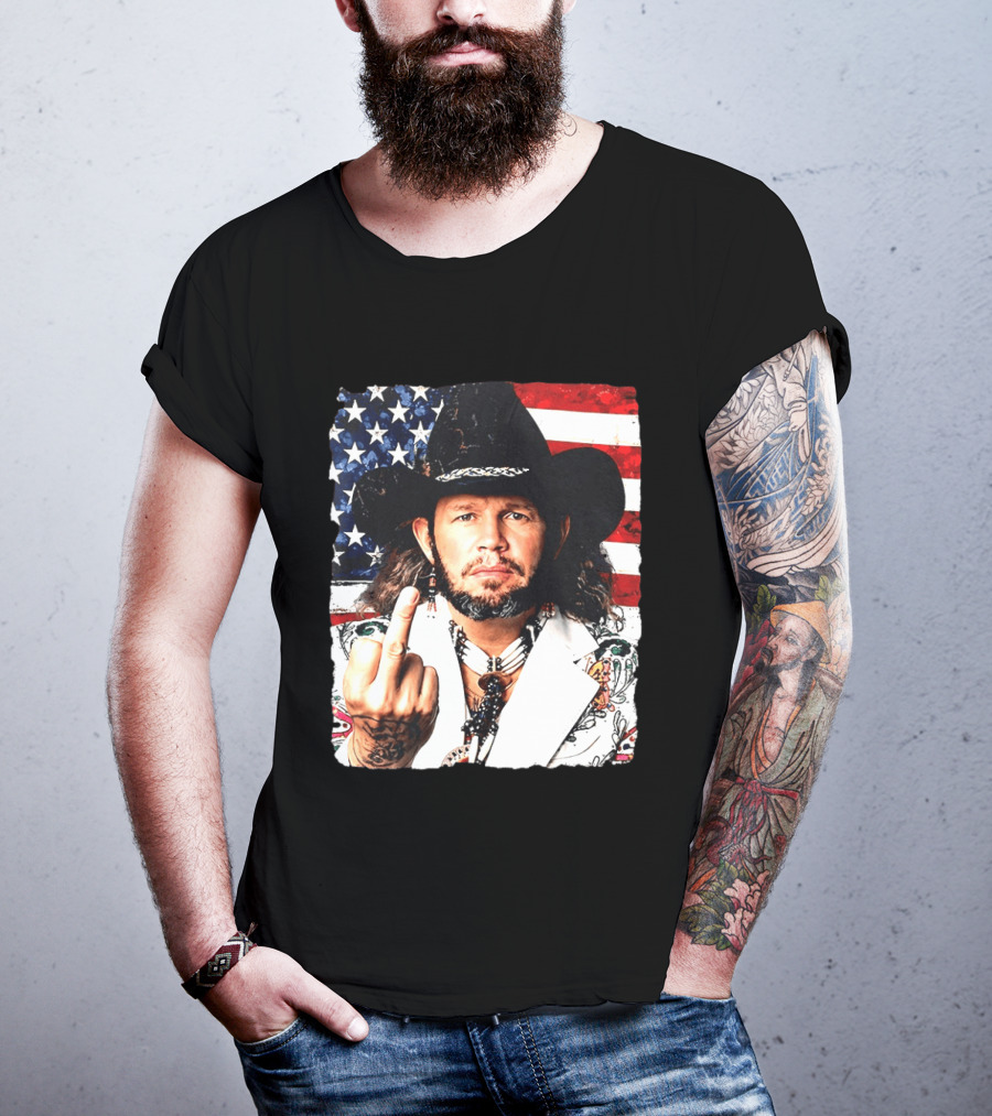 If That Ain't Country David Allan Coe USA Flag Middle Finger T-Shirt