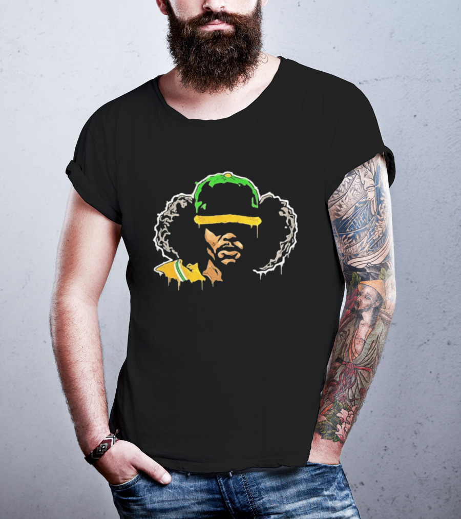 Jimi Hendrix Groovy Green Afro Psychedelic T-Shirt