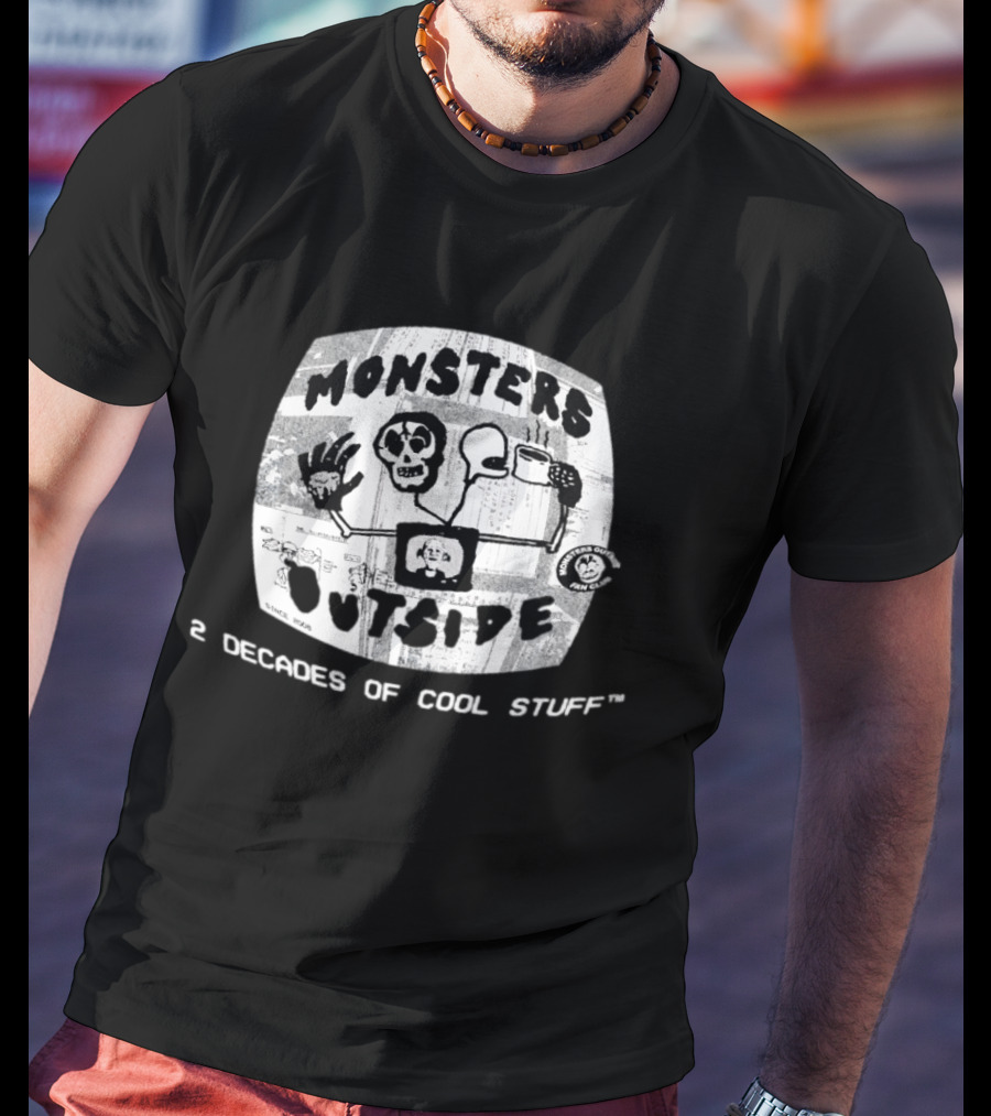 Monsters Outside Fan Club 2 Decades Of Cool Stuff T-Shirt