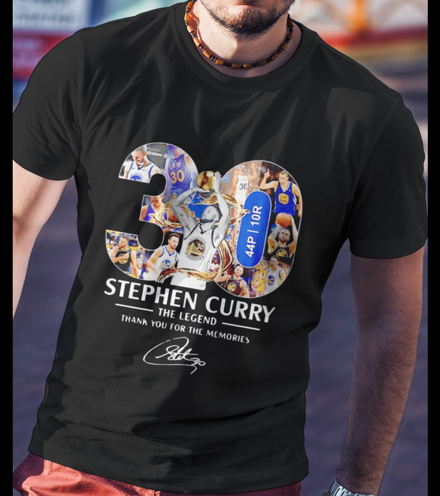 Stephen Curry 30 The Legend Thank You For The Memories 44P 10R T-Shirt