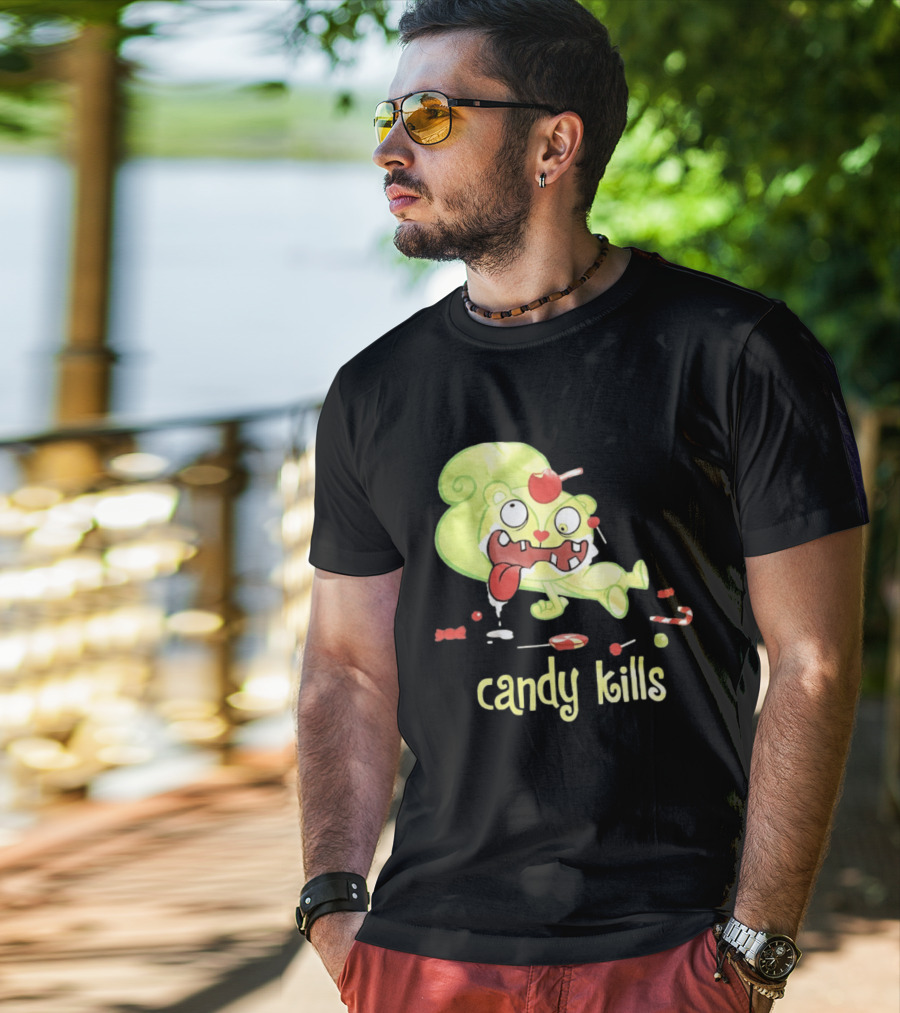 Candy Kills Cartoon Character Overloaded On Sweets T-Shirt