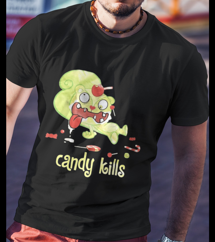 Candy Kills Cartoon Character Overloaded On Sweets T-Shirt