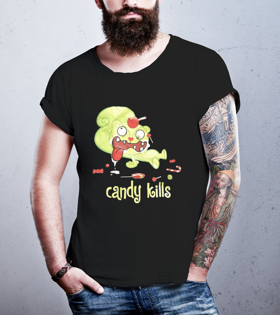Candy Kills Cartoon Character Overloaded On Sweets T-Shirt