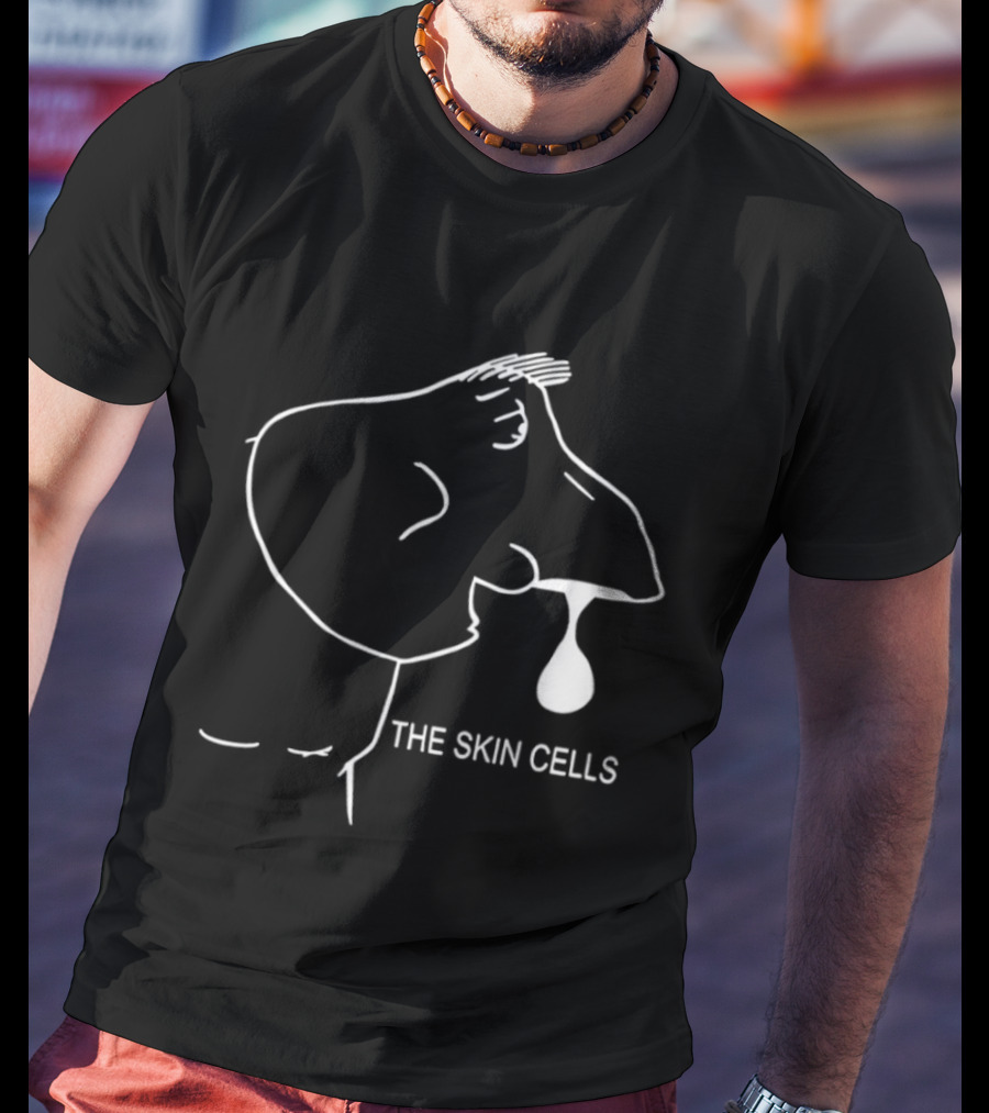 The Skin Cells Band Simple Line Art Face T-Shirt