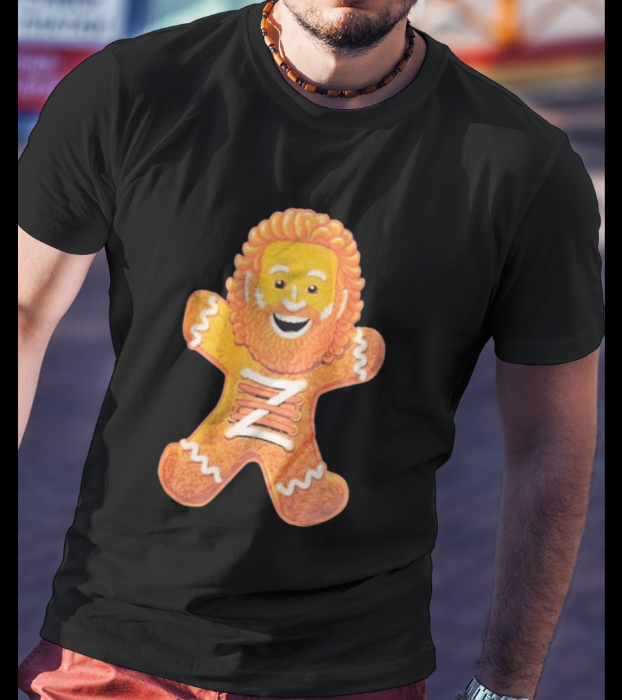 Sami Zayn Gingerbread Man WWE Christmas Holiday Cookie T-Shirt