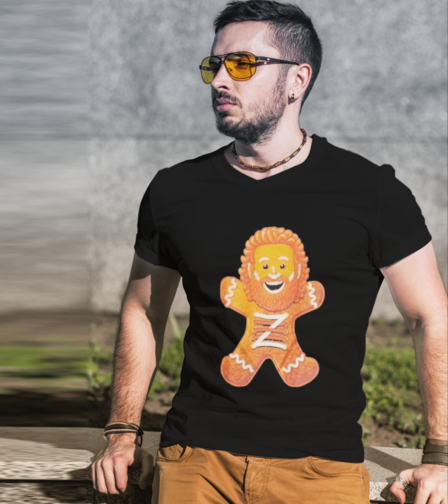 Sami Zayn Gingerbread Man WWE Christmas Holiday Cookie T-Shirt