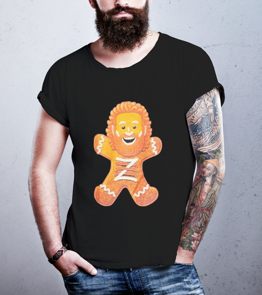 Sami Zayn Gingerbread Man WWE Christmas Holiday Cookie T-Shirt