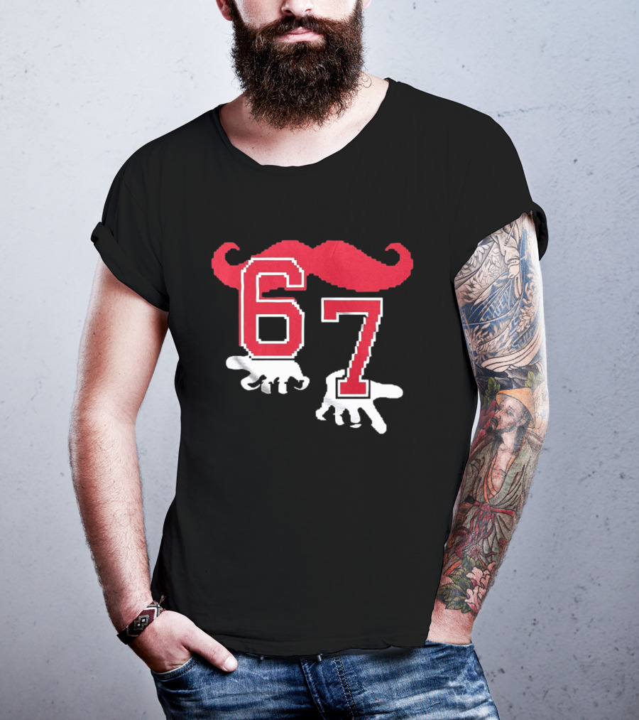 Cincinnati Reds Baseball 67 Red Mustache T-Shirt