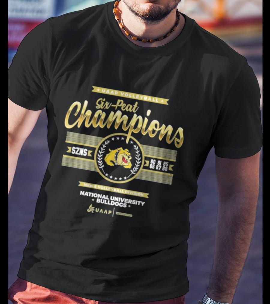 UAAP Volleyball Six Peat Champions National University Bulldogs Men's Volleyball Division T-Shirt