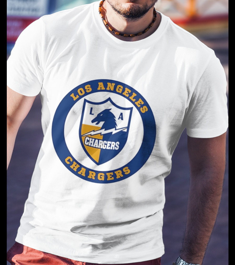 Los Angeles Chargers L.A. Horse Shield Blue And Gold T-Shirt