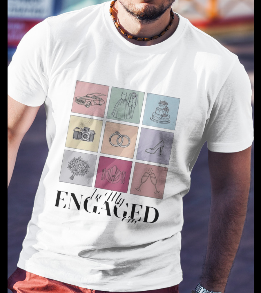 In My Engaged Era Wedding Bachelorette Bride Engagement Bridal Era T-Shirt