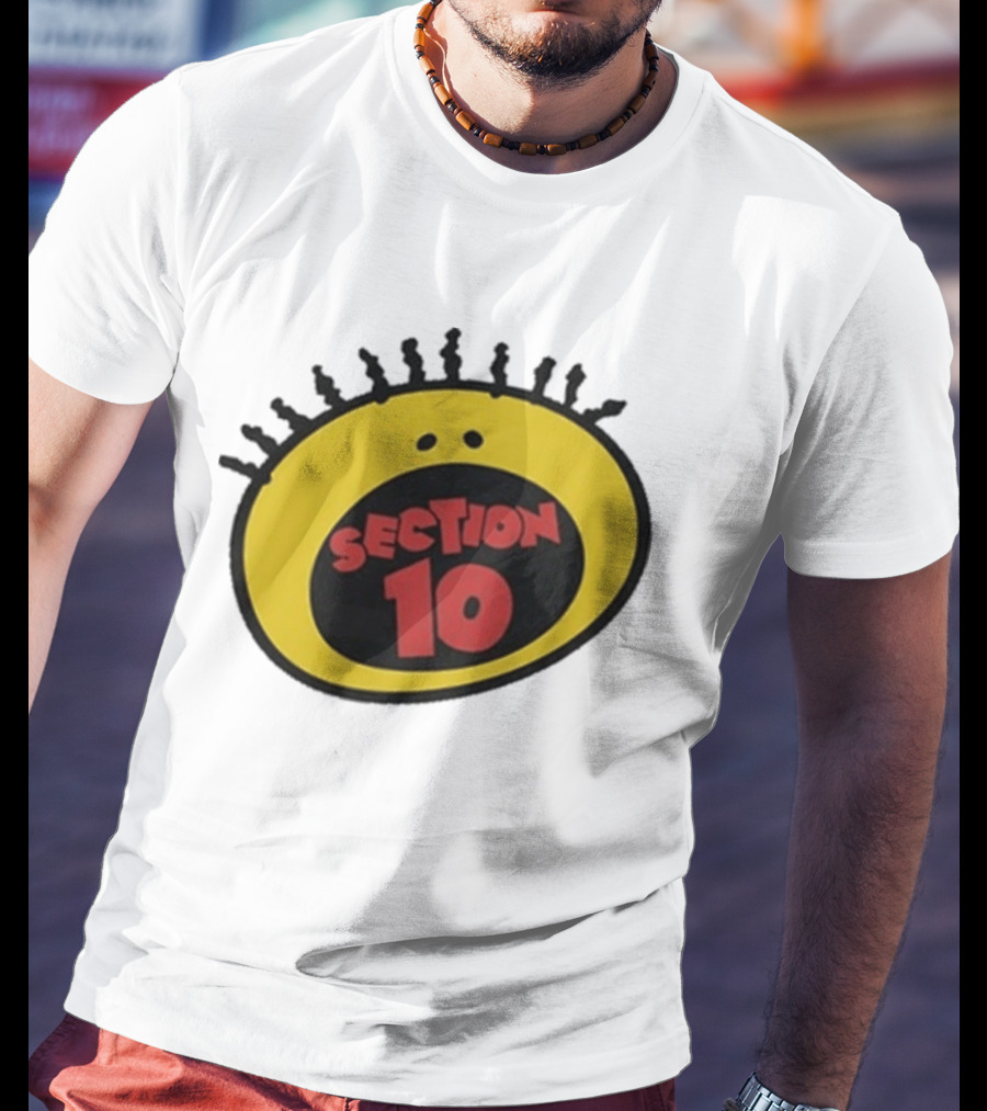 Section 10 Bold Yellow Oval Red T-Shirt