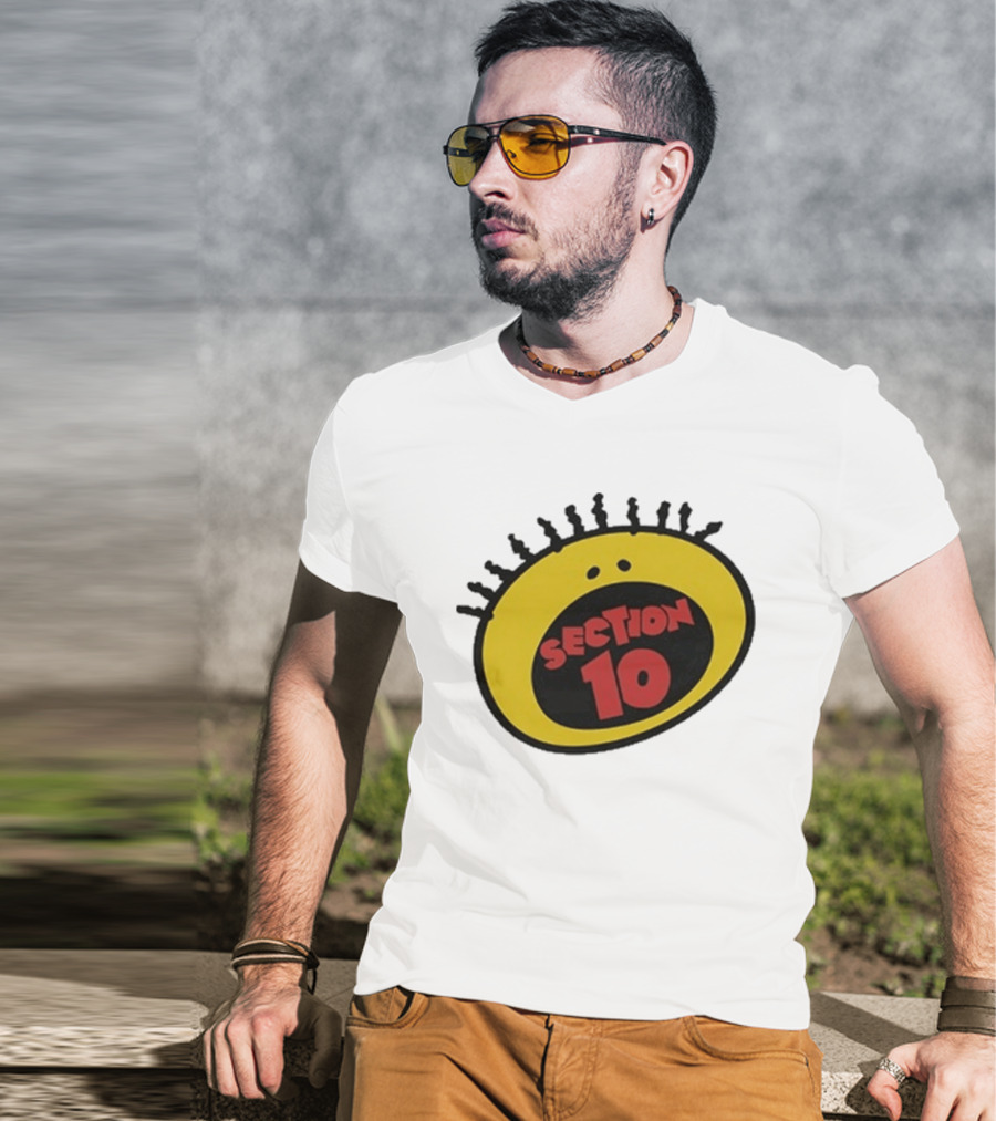 Section 10 Bold Yellow Oval Red T-Shirt