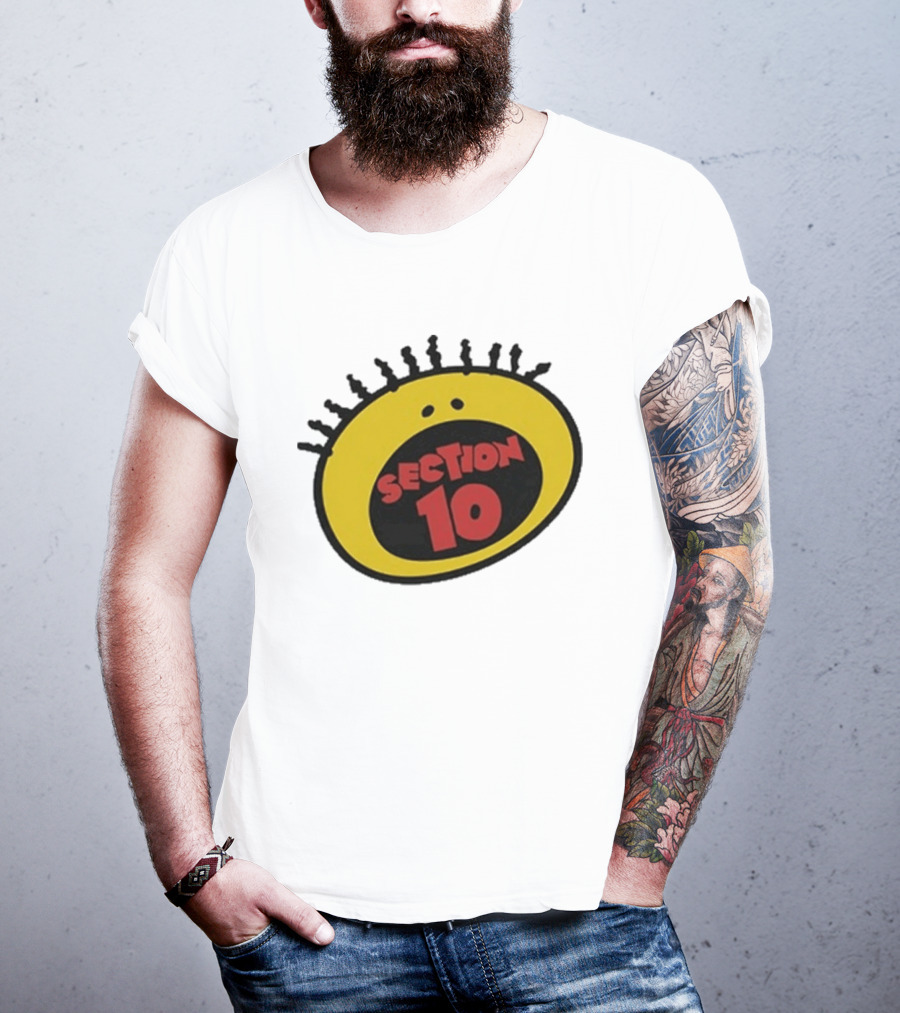 Section 10 Bold Yellow Oval Red T-Shirt