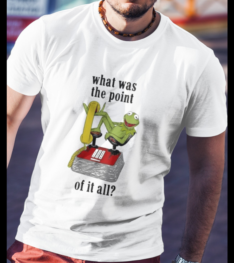 Kermit Frog What Was The Point Of It All Vintage Telephone Mockery T-Shirt