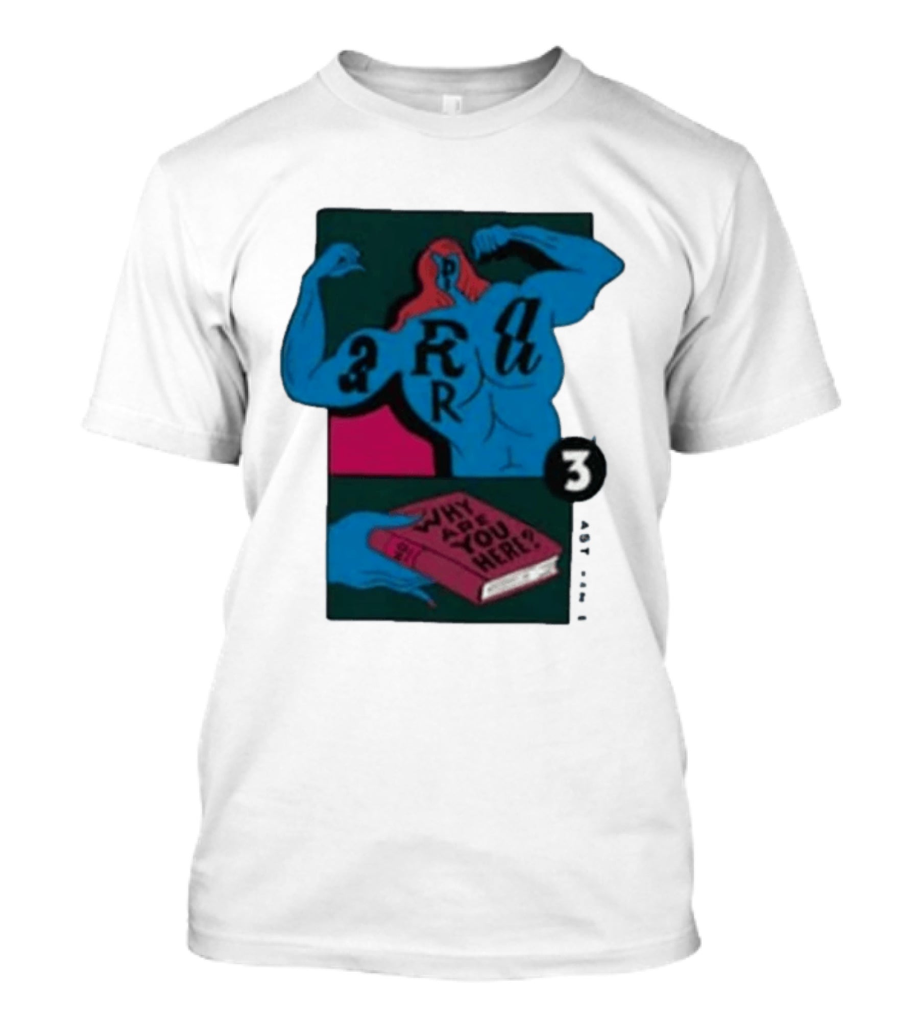 Why Are You Here Book Typography Muscle T-Shirt
