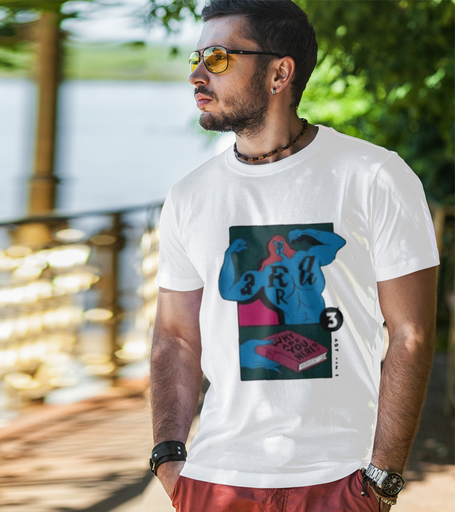 Why Are You Here Book Typography Muscle T-Shirt