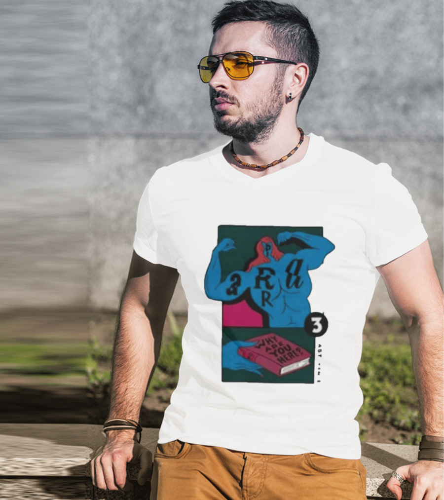 Why Are You Here Book Typography Muscle T-Shirt