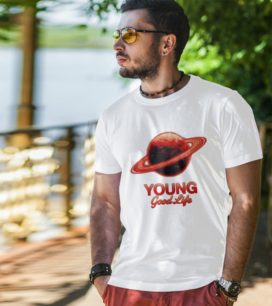 Young Good Life Red Planet Rings T-Shirt