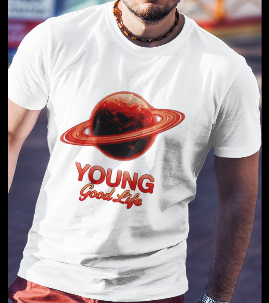 Young Good Life Red Planet Rings T-Shirt