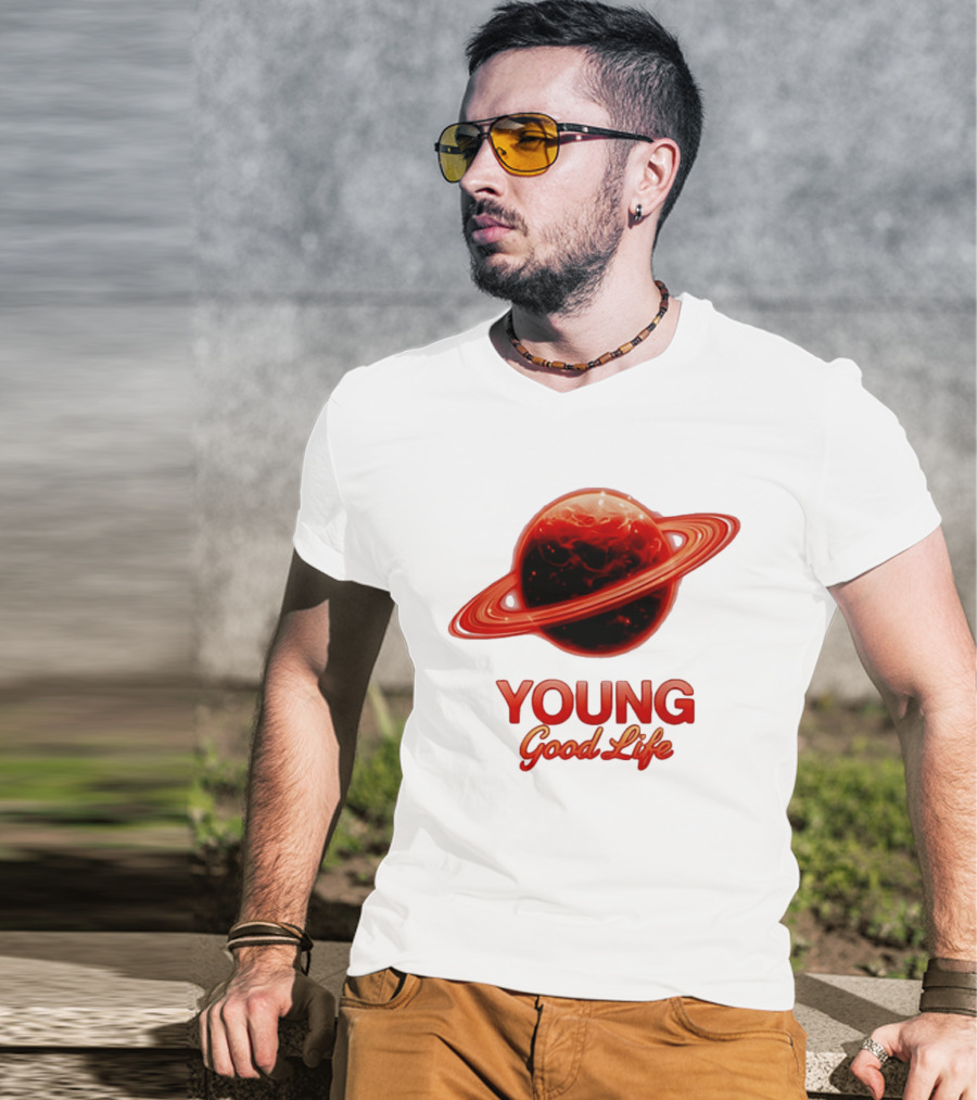 Young Good Life Red Planet Rings T-Shirt