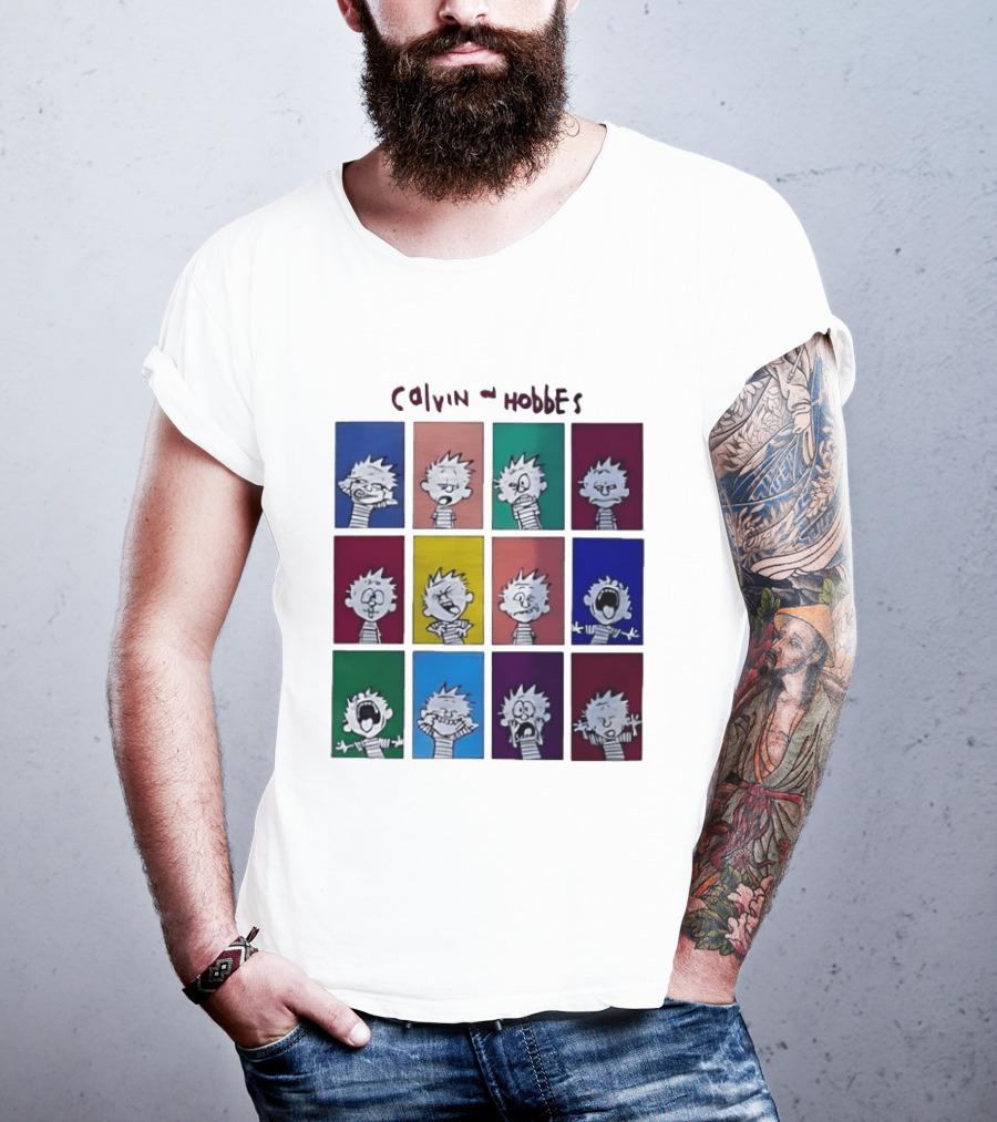 Calvin And Hobbes MoMa Pop Art Expression Panels T-Shirt