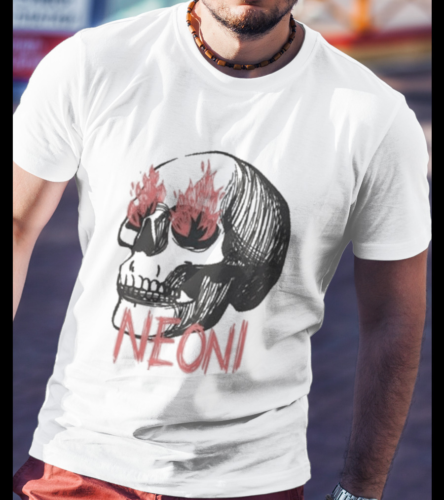 Fire Eyed Skull Neoni T-Shirt