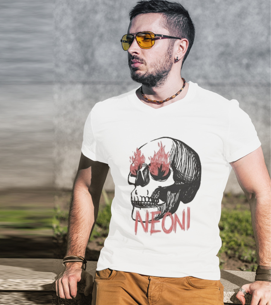 Fire Eyed Skull Neoni T-Shirt