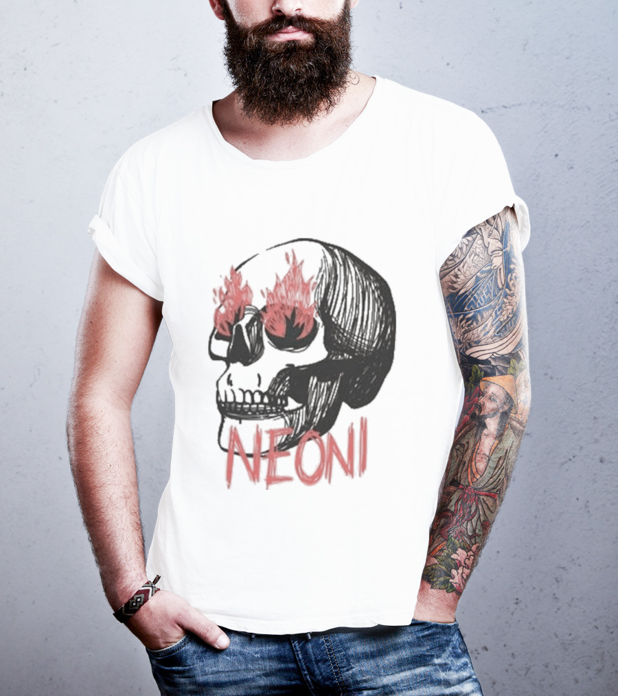 Fire Eyed Skull Neoni T-Shirt
