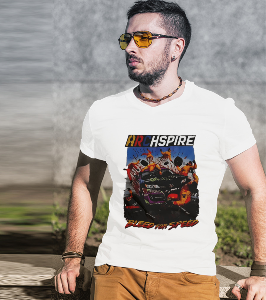 Archspire Bleed For Speed Racing Chaos With Pit Crew Action T-Shirt