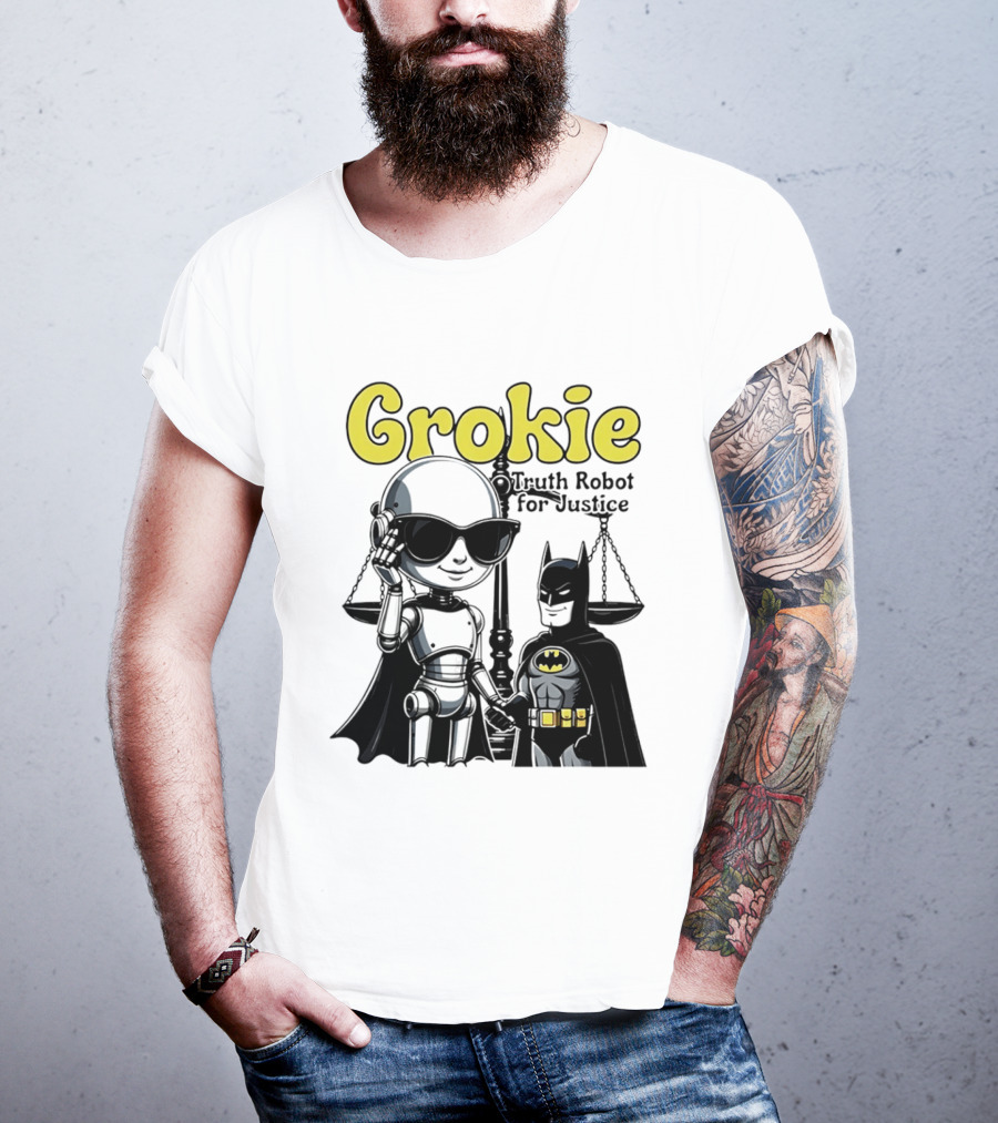 Grokie Batman Truth Robot For Justice Scales T-Shirt