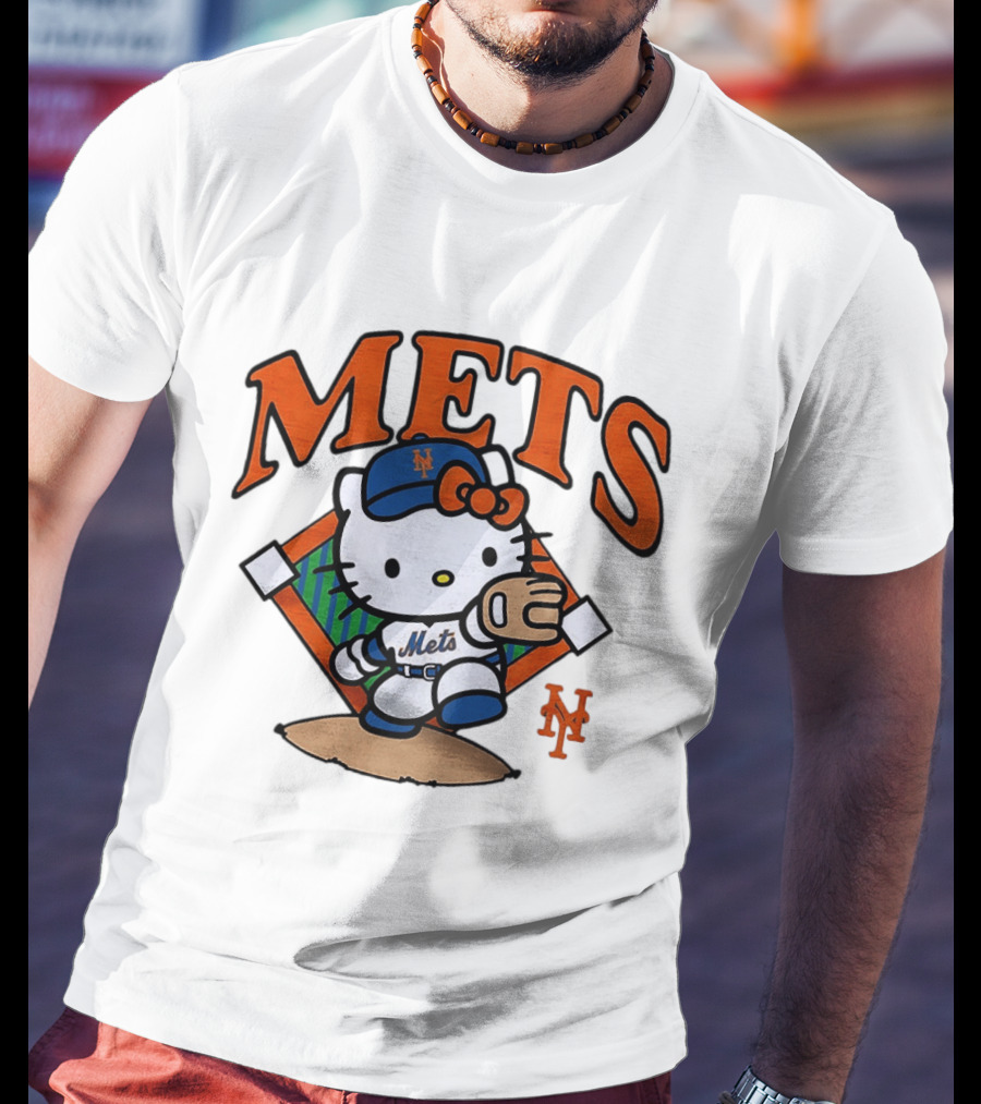 Hello Kitty New York Mets Baseball 2026 MLB Mets Player Outfit T-Shirt