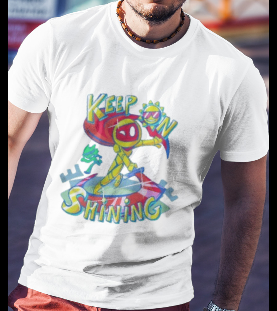 Keep On Shining With Colorful Mascot And Sunglasses Sun T-Shirt