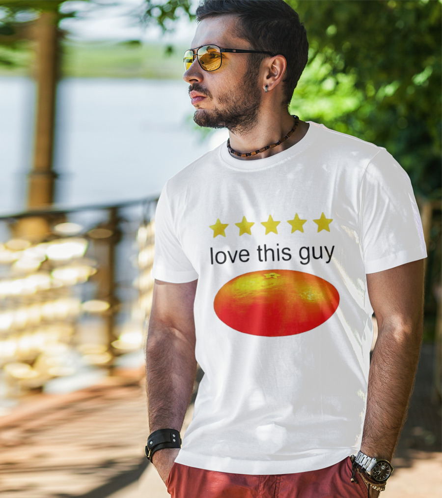 Five Yellow Stars Love This Guy Orange T-Shirt