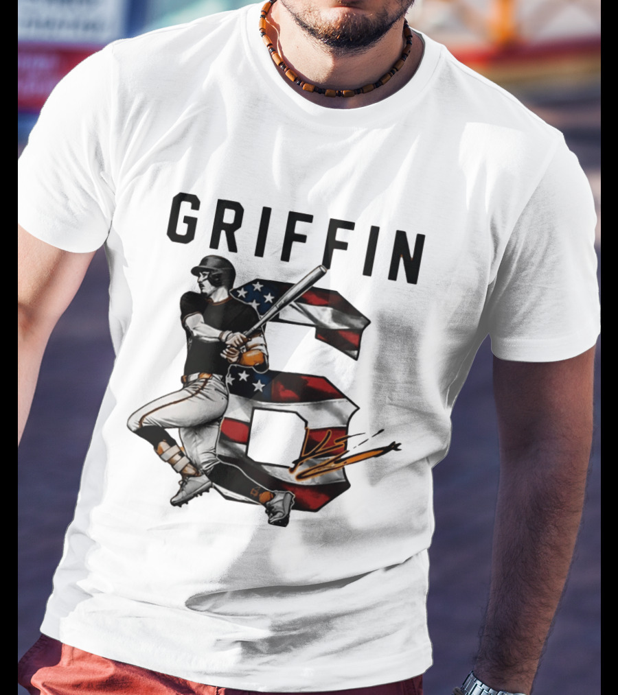 Griffin Baseball No 6 Stars And Stripes Patriotic T-Shirt