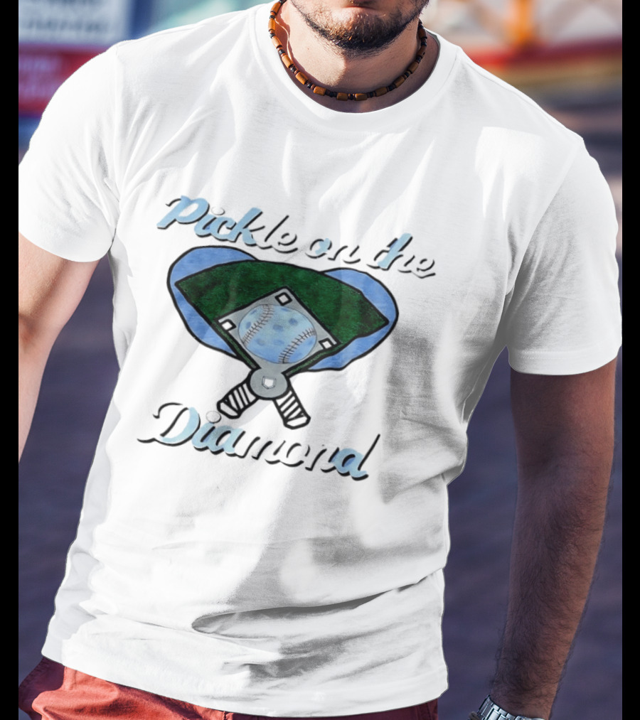 Pickle On The Diamond Baseball Field With Bats And Ball T-Shirt