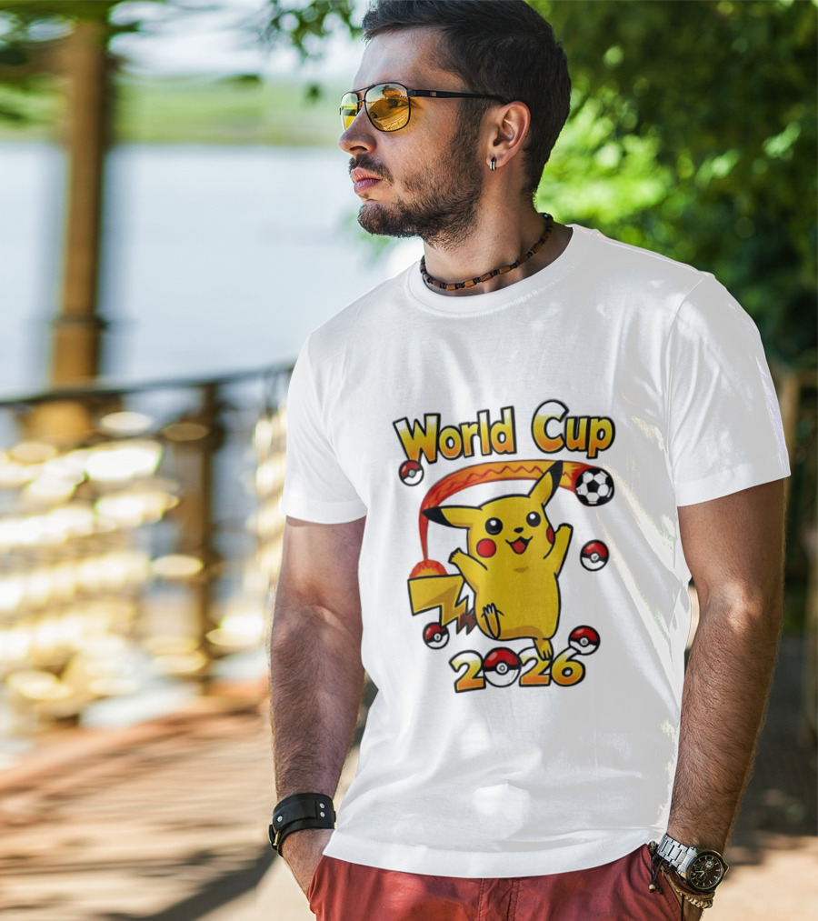 World Cup 2026 Pokémon Pikachu Soccer Poké Balls T-Shirt