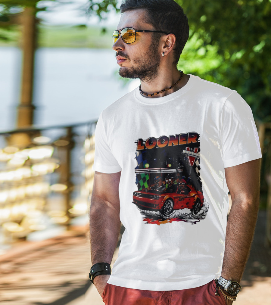 Looner Cartoon Car Race Adventure T-Shirt
